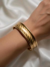 Massiver Armreif 750 Gelbgold 18K breit - Bild 5