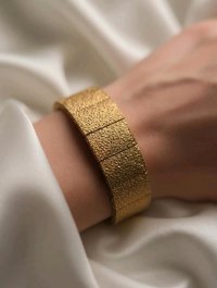 Armreif 585 Gelbgold 14 Karat massiv breit - Bild 1