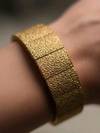 Armreif 585 Gelbgold 14 Karat massiv breit - Bild 7
