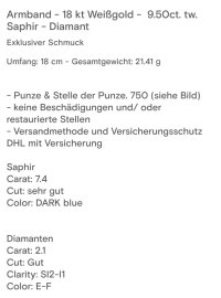 Armreif 750 Gelbgold mit Saphir & Diamant - Bild 2