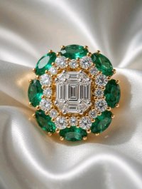 Ohrringe 750 Gold Stecker Smaragd 1,2ct Diamant 0,68ct - Bild 5