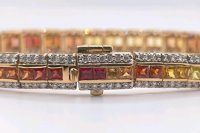 Armreif 750/18K Gold, Diamanten & Saphire 10,49 ct - Bild 4