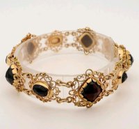Antiker Granat-Armreif 585 Gold Massiv - Bild 5