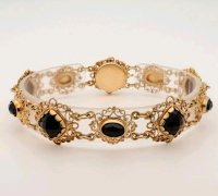 Antiker Granat-Armreif 585 Gold Massiv - Bild 8