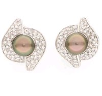Ohrringe 750 Gold Tahiti-Perle Diamant 2,2 ct - Bild 2