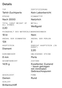 Ohrringe 750 Gold Tahiti-Perle Diamant 2,2 ct - Bild 3