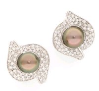 Ohrringe 750 Gold Tahitiperle 2,2 ct Diamant - Bild 4