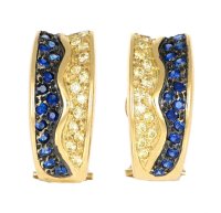 Ohrstecker Creolen 750 Gold 1,2 ct Saphir - Bild 4