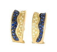 Ohrstecker Creolen 750 Gold 1,2 ct Saphir - Bild 5