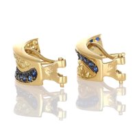 Ohrstecker Creolen 750 Gold 1,2 ct Saphir - Bild 8