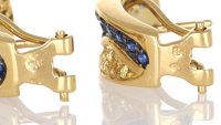 Ohrringe 750 Gold 1,2 ct Saphir Creolen - Bild 9
