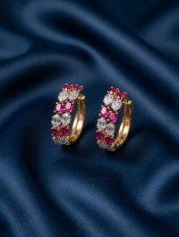 Creolen 750 Gold mit Rubin & Diamant 2,24 ct - Bild 4