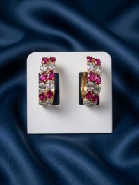 Creolen 750 Gold mit Rubin & Diamant 2,24 ct - Bild 5