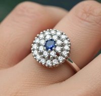 Ring 585 Gold mit 0,85 ct Diamant & Saphir - Bild 1