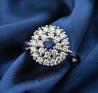 Ring 585 Gold mit 0,85 ct Diamant & Saphir - Bild 2