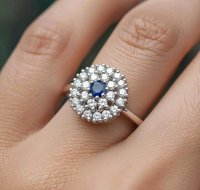 Ring 585 Gold mit 0,85 ct Diamant & Saphir - Bild 5