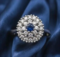 Ring 585 Gelbgold Diamant 0,8 ct Saphir - Bild 7