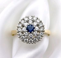 Ring 585 Gold mit 0,85 ct Diamant & Saphir - Bild 8
