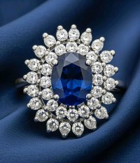 Goldring 750 mit Diamant & Saphir - Bild 3