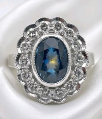 Ring 585 Gold 1 ct Diamant 0,5 ct Saphir - Bild 2