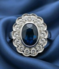 Ring 585 Gold 1 ct Diamant 0,5 ct Saphir - Bild 3