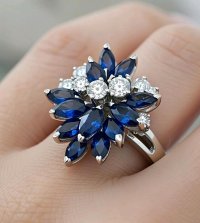 Goldring 750 Diamant 0,4ct Saphir 1,8ct - Bild 3