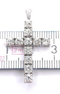 Kreuzanhänger 750 Gold 1ct Diamant Platin 950 Kette - Bild 3