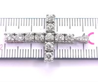 Kreuzanhänger 750 Gold 1ct Diamant Platin 950 Kette - Bild 5