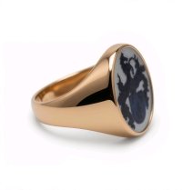 Siegelring 585 Gelbgold Achat Lagenstein Massiv Gr. 59 - Bild 4