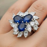 Ring 750 Gold Diamant & Saphir 1,75 ct - Bild 2
