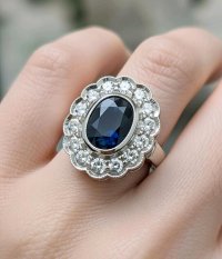 Goldring 585 mit 2,3 ct Diamant & Saphir - Bild 3
