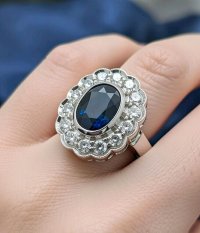 Goldring 585 mit 2,3 ct Diamant & Saphir - Bild 5
