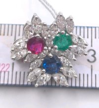 Anhänger 750 Gold Diamanten Smaragde 1,4 ct - Bild 3