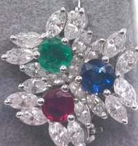 Anhänger 750 Gold Diamanten Smaragde 1,4 ct - Bild 4