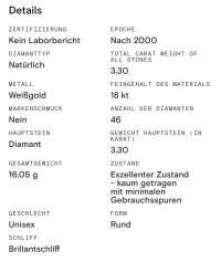 Diamant-Armreif 750 Weißgold 3,3 ct - Bild 3