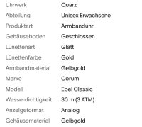 Ebel Classic 750 Gelbgold Uhr - Bild 6