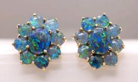 Ohrringe 585 Gold Creolen Opal Australien - Bild 3