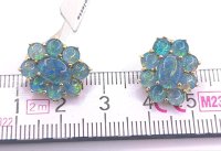 Ohrringe 585 Gold Creolen Opal Australien - Bild 4