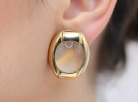 Ohrringe 585 Gelbgold mit Mondstein - Bild 1