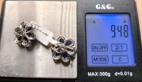 Creolen 585 Gelbgold mit Diamant & Saphir - Bild 8