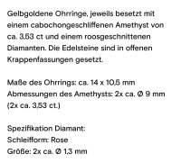 Ohrstecker 750 Gold Amethyst 3,56 ct Diamant - Bild 3