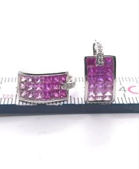 Ohrringe Creolen 750 Gold Diamant Rubin 1,8 ct - Bild 4