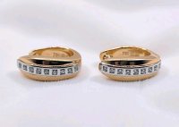 Creolen Ohrringe 750 Gold Diamant 0,18 ct - Bild 1