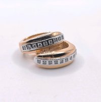 Creolen Ohrringe 750 Gold Diamant 0,18 ct - Bild 4