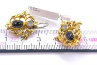 Creolen 750 Gold Saphir 1ct Diamant 0,2ct - Bild 5