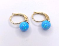 Ohrringe 585 Gelbgold mit australischem Opal - Bild 7