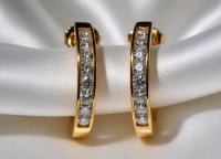 Ohrringe 585 Gelbgold 0,9 ct Diamant Stecker - Bild 1