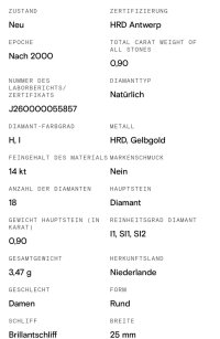 Ohrringe 585 Gelbgold 0,9 ct Diamant Stecker - Bild 4