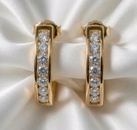 Ohrringe 585 Gelbgold 0,9 ct Diamant Stecker - Bild 5
