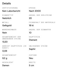 Ohrstecker 750 Gold mit Saphire und Diamant - Bild 2